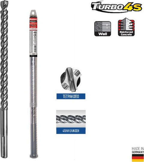 Benman Four-Cut Drill with SDS Max Shank for Masonry 22mm