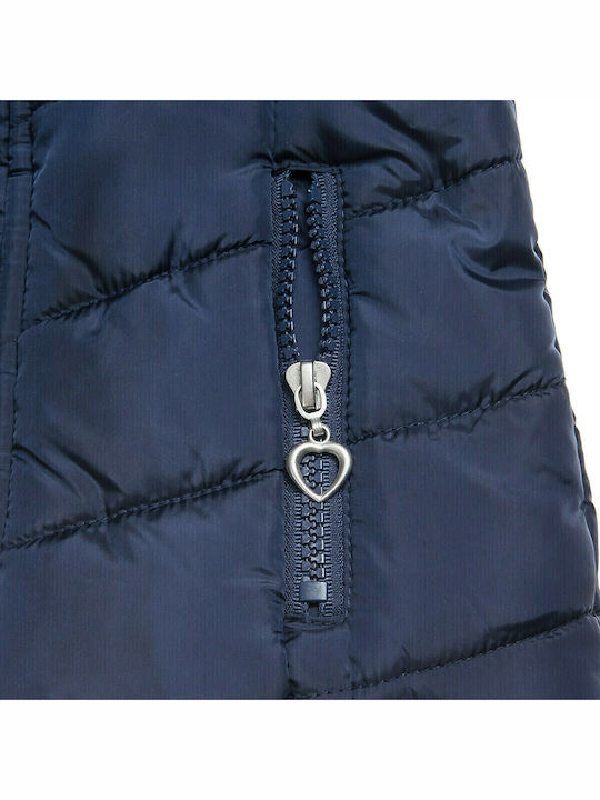 Παιδικό Casual Μπουφάν Κοντό με Κουκούλα Navy Μπλε