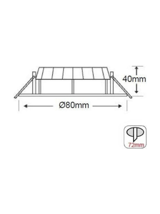 Aca Outdoor Ceiling Spot with Integrated LED 6W in White Color THEROC630S