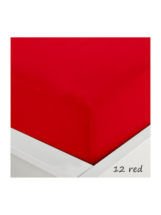 Sunshine Sheet Super-Double with Elastic 160x200+40cm. Menta 152 Red 12