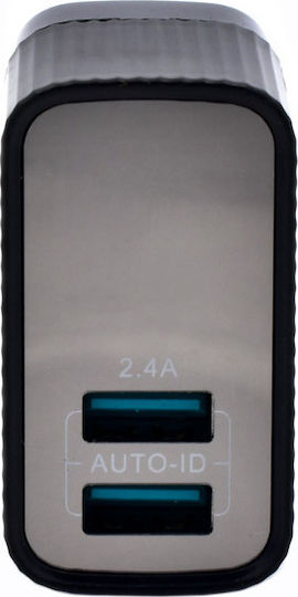 Moxom Charger with 2 USB-A Ports and Cable USB-C Blacks (MX-HC46)