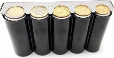 Metal Portable Coin Holder with 5 Number of Spit 13.5x3.5x7.5cm Eurocash 03