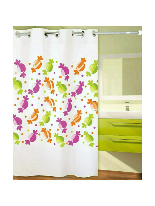 San Lorentzo Candies Κουρτίνα Μπάνιου Υφασμάτινη 180x180 cm Πολύχρωμη