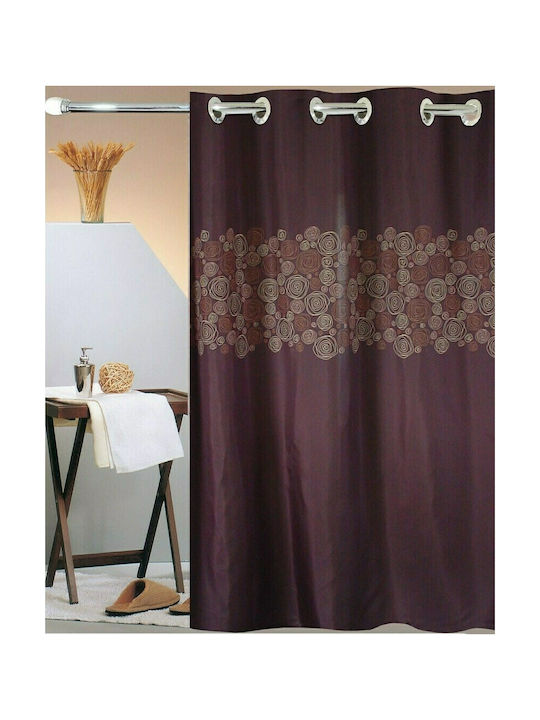 San Lorentzo Poem Hookless Fabric Shower Grommet Curtain 240x180cm Purple