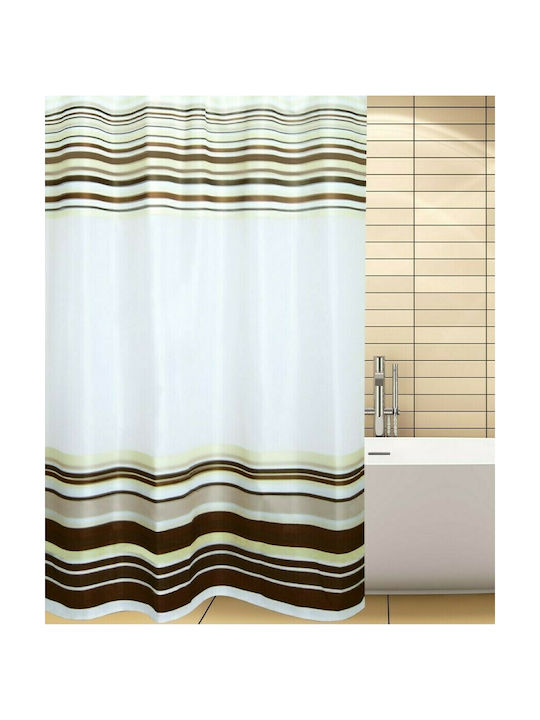 San Lorentzo Line Fabric Shower Curtain 180x180cm Beige 1800