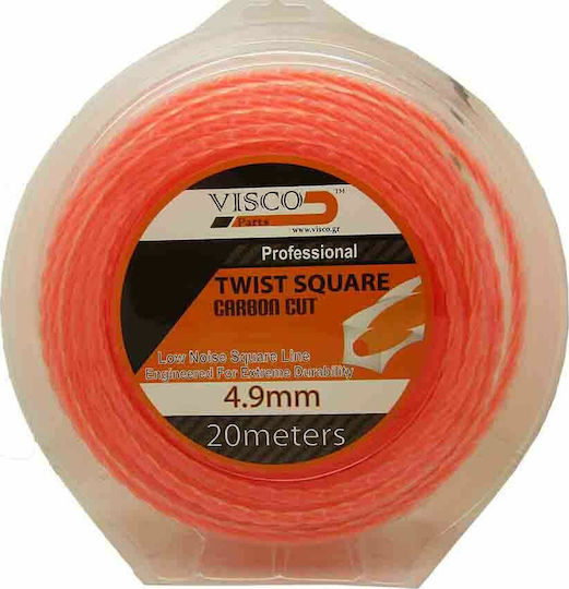 Visco Parts 4920 Μεσινέζα Τετράγωνη Στριφτή Μήκους 20m και Πάχους 4.9mm
