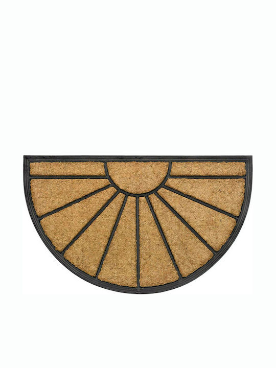 Sdim Semicircular Coconut Fiber with Non-Slip Underside Doormat Bombay 077 Sun Brown 45x75cm 20mm Thickness