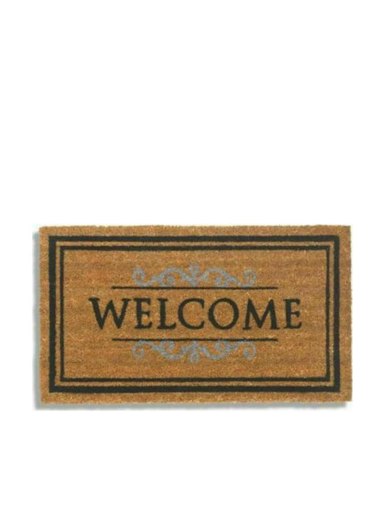 Sdim Coconut Fiber with Non-Slip Underside Doormat Welcome 552 Natural 40x70cm 15mm Thickness