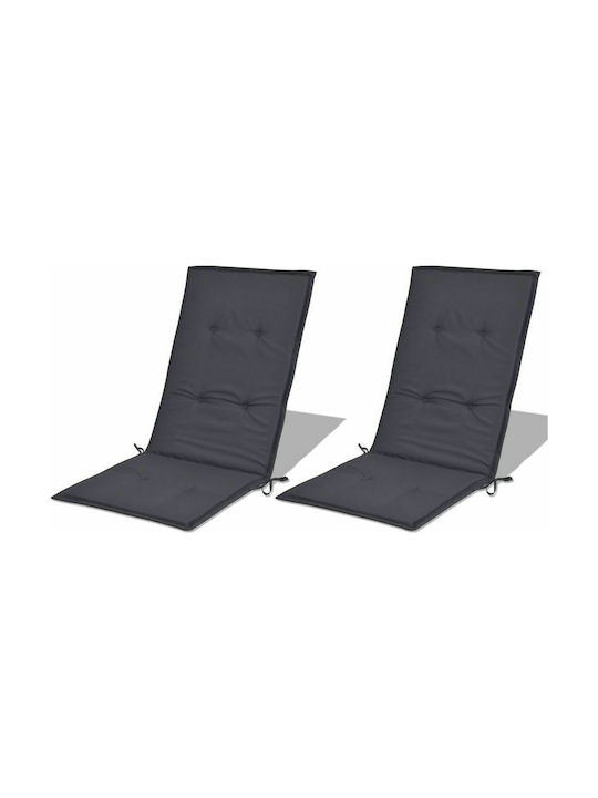 vidaXL Waterproof Garden Chair Cushion with Backrest Green 2 Pieces 120x50cm