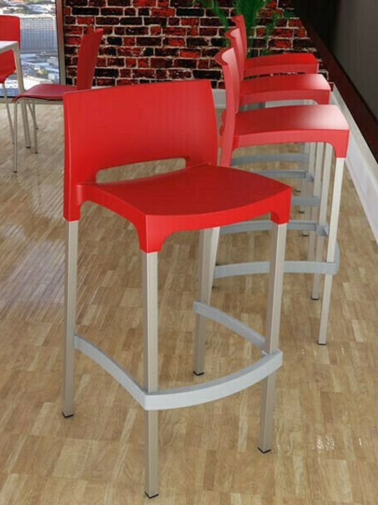 Stool for Bar Outdoor Gio Red 39x45x75cm