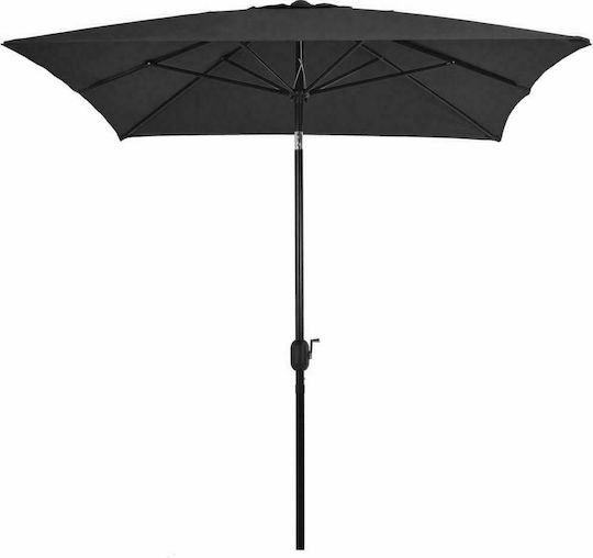Umbrelă Pătrată Metalică Gri 3x2xÎnălțime2.52m