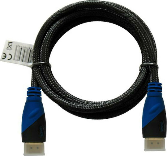 Savio HDMI 1.4 Braided Cable HDMI male - HDMI male 2m Black