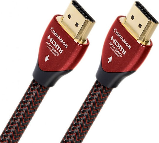 Audioquest Cinnamon HDMI 2.0 Premium High Speed 4K 60Hz HDR Braided Cable HDMI Male - HDMI Male 1m Red