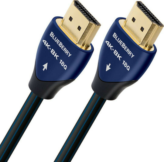 Audioquest BlueBerry HDMI 2.0 Premium Hochgeschwindigkeits-4K-60Hz-HDR-Kabel HDMI-Stecker - HDMI-Stecker 1,5m Blau Audioquest