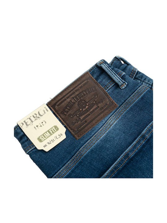 Seaham Classic Ανδρικό Παντελόνι Τζιν με Slim Εφαρμογή Μπλε