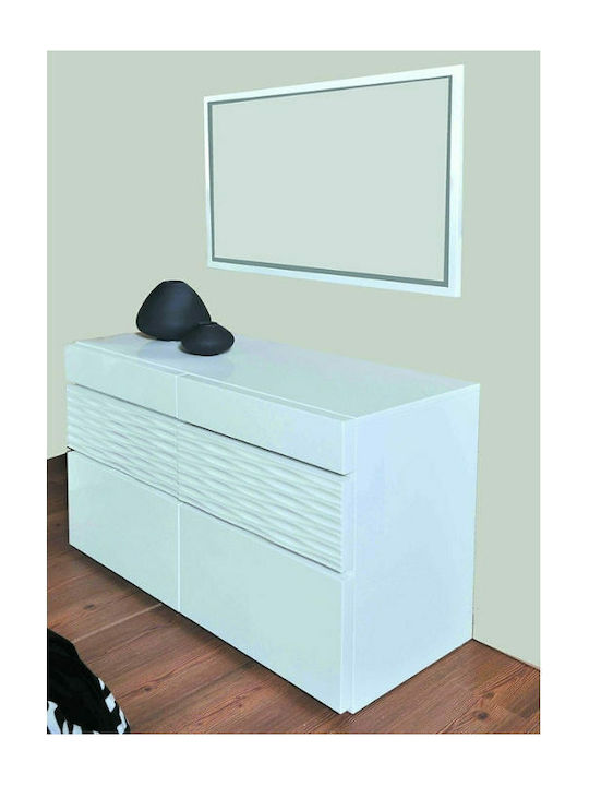 L2008 Wooden Makeup Dressing Table Λευκή 118x49x71cm