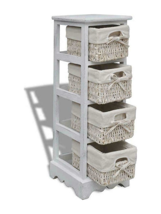 Drawers Storage Made of Wood & Fabric L25xW28xH74cm