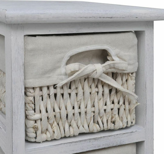 Drawers Storage Made of Wood & Fabric L25xW28xH74cm
