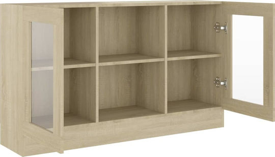 Living Room Display Cabinet Made of Particle Board with Windowed Sonoma Oak 120x30.5x70cm