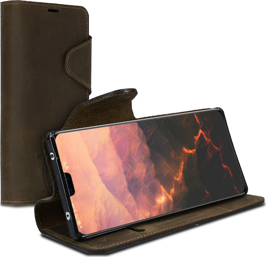 Kalibri Suede Brieftasche Leder Braun (Huawei Mate 30 Pro)