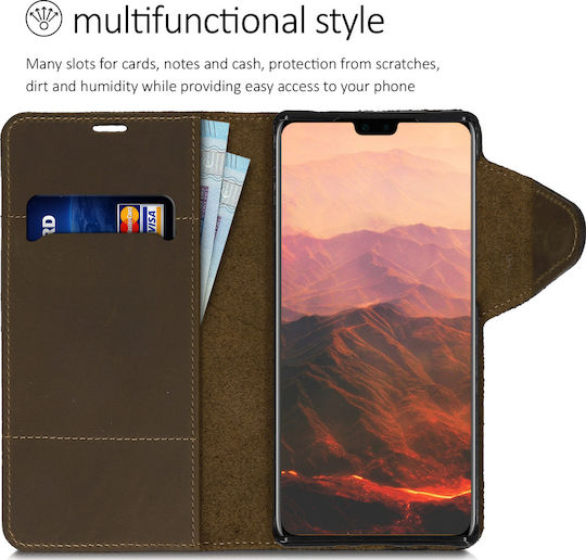 Kalibri Suede Brieftasche Leder Braun (Huawei Mate 30 Pro)