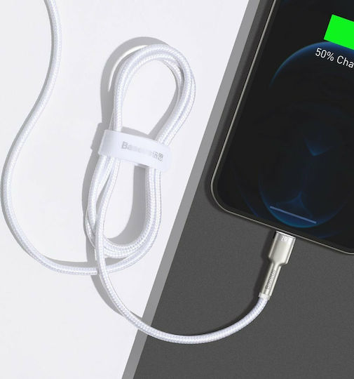 Baseus Cafule Series Плетена USB-A към Lightning кабел Бял 1м (CALJK-A02)
