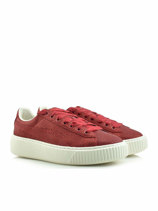 Puma Basket Platform Lux Damen Sneakers Rot