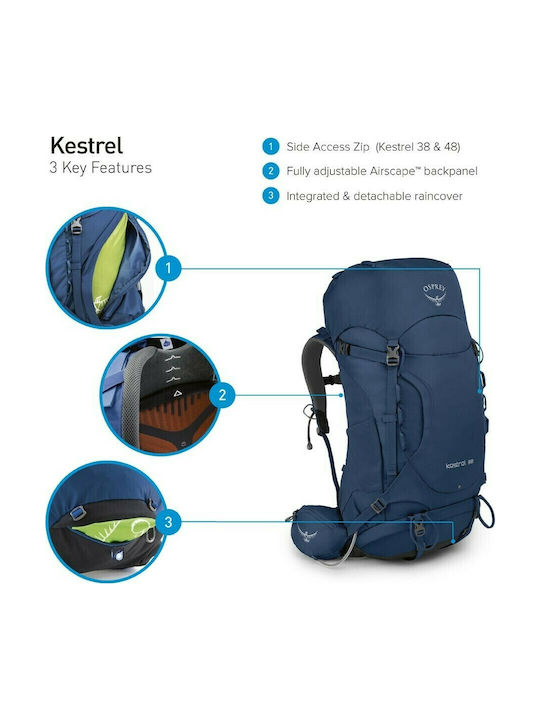 Osprey Kestrel 48 Waterproof Mountaineering Backpack 48lt Loch Blue 10004763