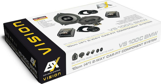 Esx Vision VS100C BMW Σετ Ηχεία Αυτοκινήτου Διαιρούμενα 4" με 60W RMS (2 Δρόμων)