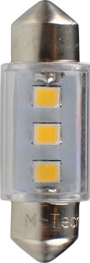 M-Tech Λάμπες Αυτοκινήτου C10W / C5W LED 6000K Ψυχρό Λευκό 12V 0.38W 2τμχ