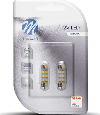 M-Tech Λάμπες Αυτοκινήτου & Μοτοσυκλέτας C5W LED 12V 0.5W 2τμχ