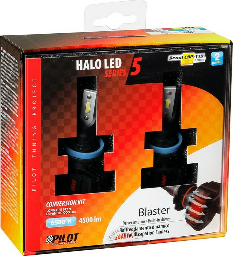 Lampa H11   H16   H8   H9 Halo Led Serie 5 Blaster 9-32v 20w 2τμχ 