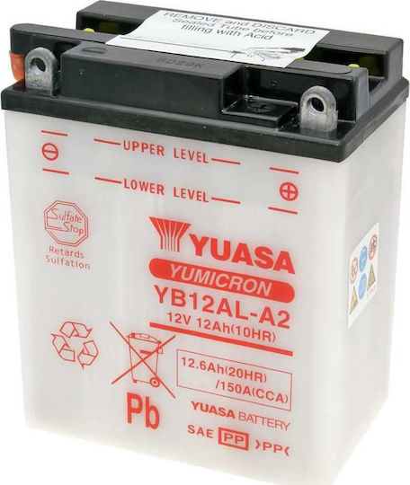 Yuasa Open Type Motorcycle Battery 150A with Capacity 12.6Ah
