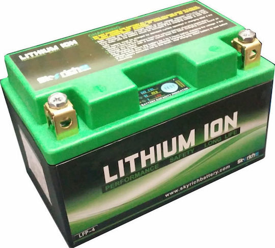 Skyrich LFP-4 Lithium Motorradbatterie YTX14-BS 240A mit Kapazität 4Ah