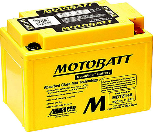 MotoBatt Motorradbatterie YTZ14S 190A mit Kapazität 11.2Ah