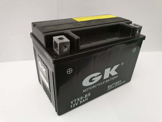 GK Inchis Baterie Motocicleta YTX9-BS cu Capacitatea 8Ah