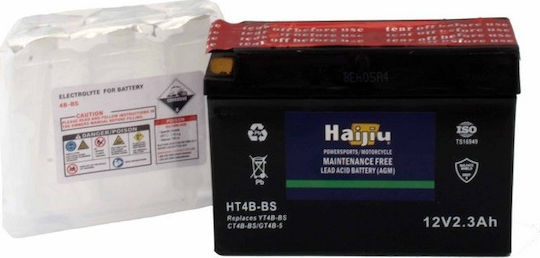 HaiJiu Inchis Baterie Motocicleta YT4B-BS cu Capacitatea 2.3Ah