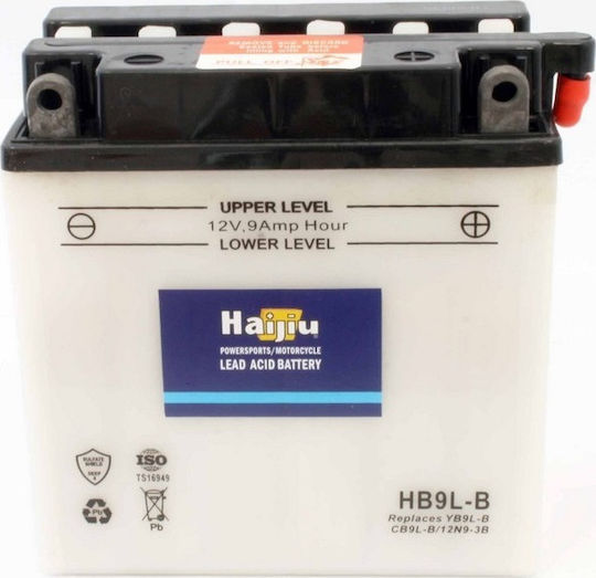 HaiJiu Motorradbatterie YB9L-B mit Kapazität 9Ah