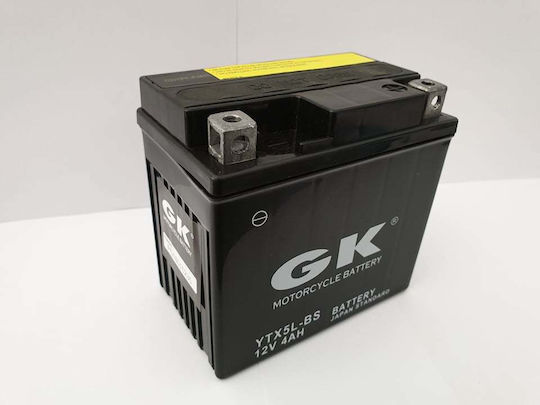 GK Inchis Baterie Motocicleta YTX5L-BS cu Capacitatea 4Ah