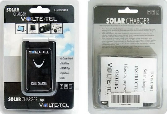 Volte-Tel SC001 Solar Power Bank 1000mAh mit USB-A Anschluss Schwarz