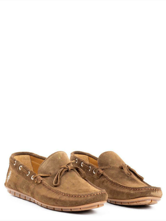 U.S. Polo Assn. Carson Men's Suede Boat Shoes Tabac Brown