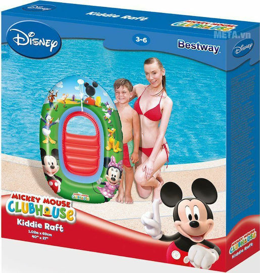 Bestway Mickey Raft Παιδική Φουσκωτή Βάρκα 102x69εκ.