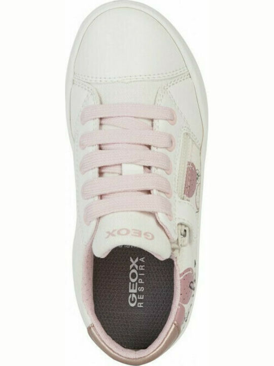 Geox Gisli Kids Anatomic Sneakers for Girls with Laces White