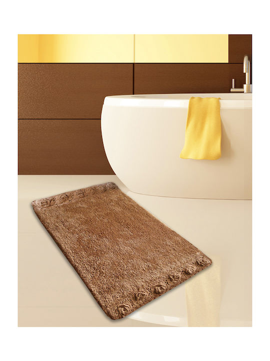 San Lorentzo Bath Mat Cotton 925 Double Lace Camel 50x80cm