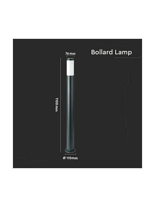 V-TAC Outdoor Floor Lamp Small Post 60W IP44 for E27 Socket Black