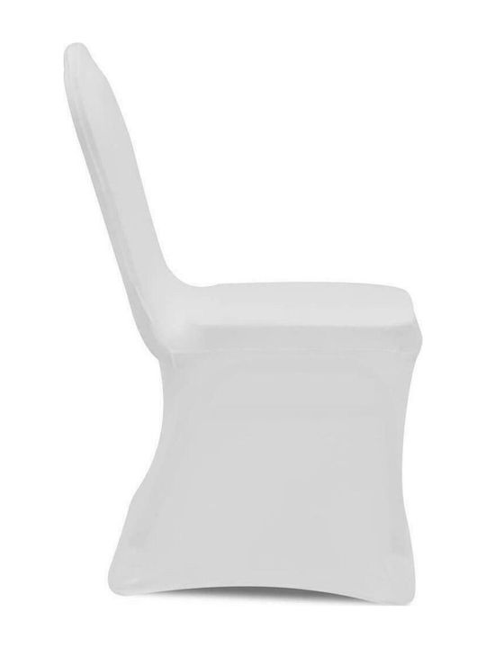 vidaXL Elastic Cover for Chair White 4pcs 131408