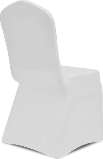 vidaXL Elastic Cover for Chair White 4pcs 131408