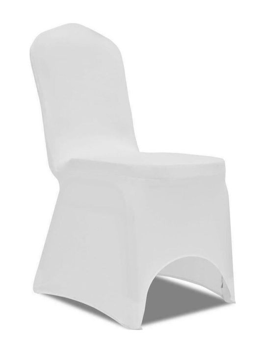 vidaXL Elastic Cover for Chair White 4pcs 131408