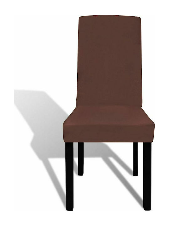 vidaXL Chair Elastic Cover Καφέ