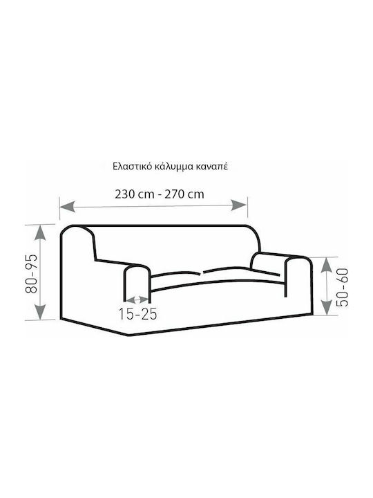 Mc Decor Waves Elastische Abdeckung für Vier-Sitzer-Sofa Black 230εκ. 1Stück MCL.EL.WAVES.TE-MAYRO